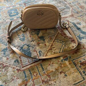 Tory Burch Cream Chevron Small Camera Bag